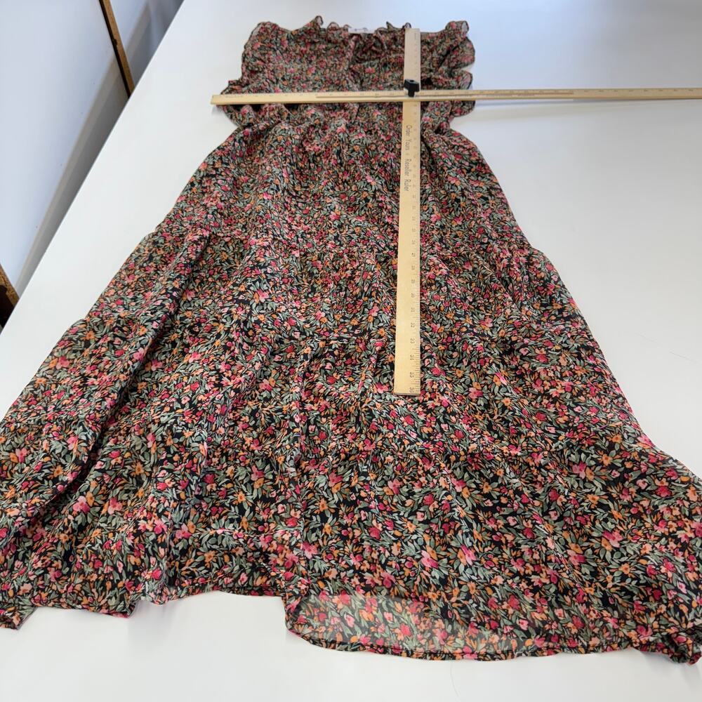 BB Dakota Dress Womens Medium Pink Orange Ditsy‎ Floral Maxi - Picture 11 of 11
